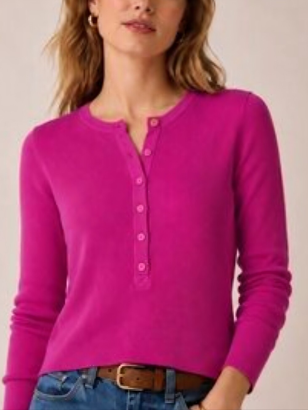 J.Crew Retail Tencel Blend Henley Sweater Women’s Small NWT Soft Lightweight